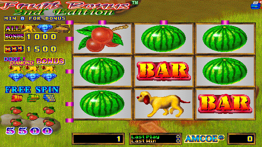 Fruit Bonus 2nd Edition (Version 1.8R, set 1) Title Screen